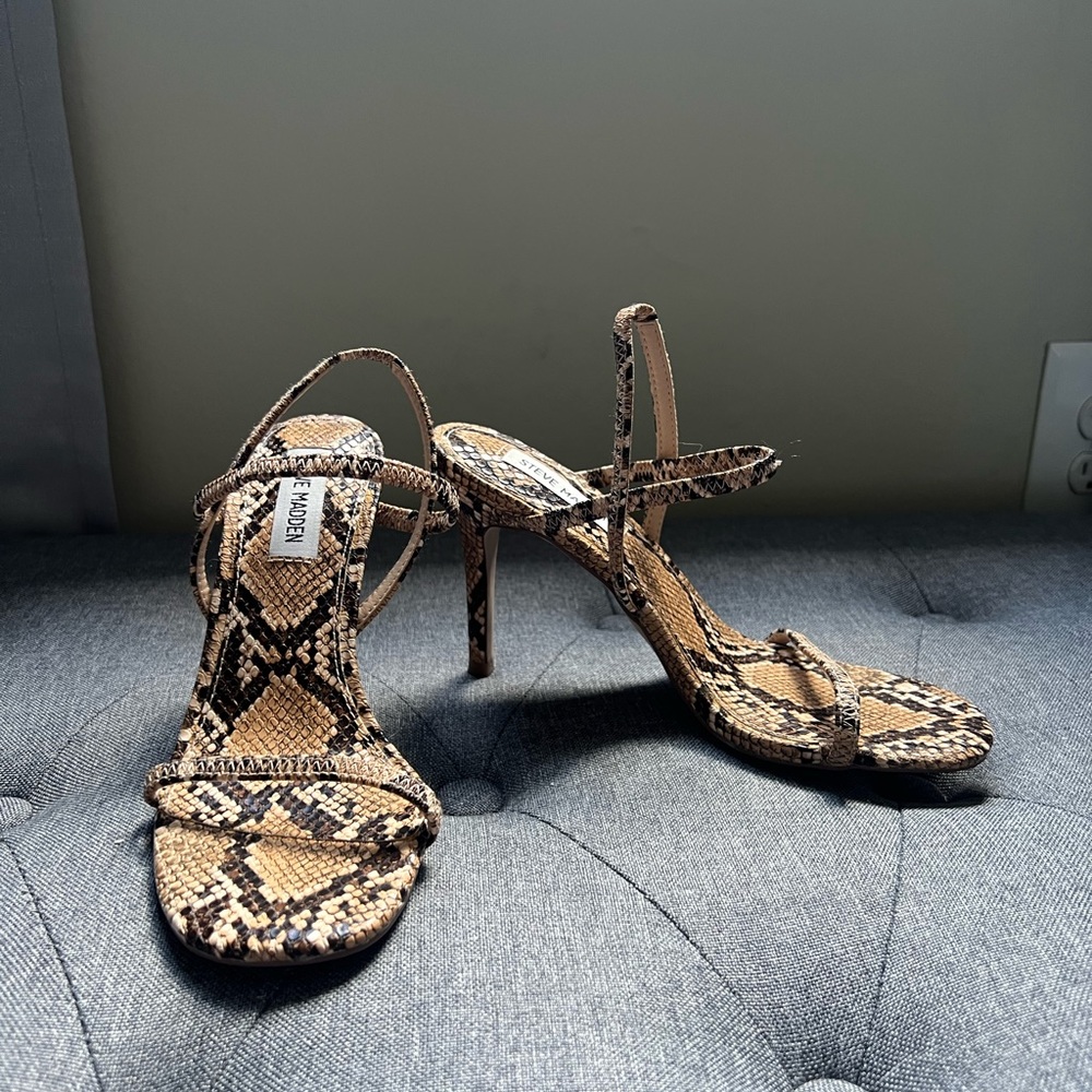 Steve Madden Strappy Snakeskin Sandals